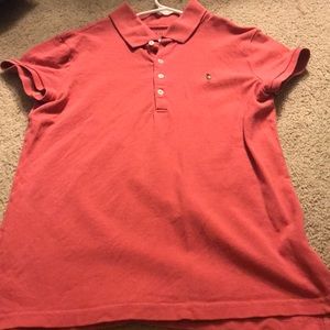 Girls coral color polo shirt size large